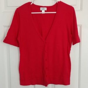 Ann Taylor LOFT pima cotton cardigan short sleeve
